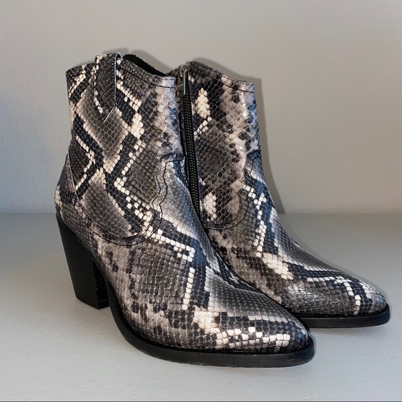 All Saints Embossed Leather Bootie New - Picture 3 of 8